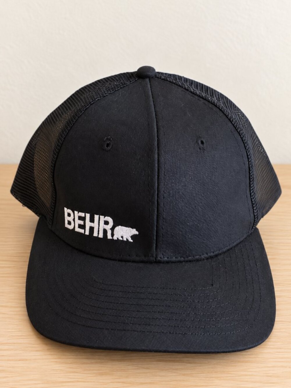 BASEBALL HAT BEHR Paint Cap Black Snapback Embroidered One Size Mesh PolarBear